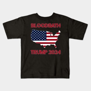 Bloodbath President Trump 2024 Election Bloodbath Parody American Map Kids T-Shirt
